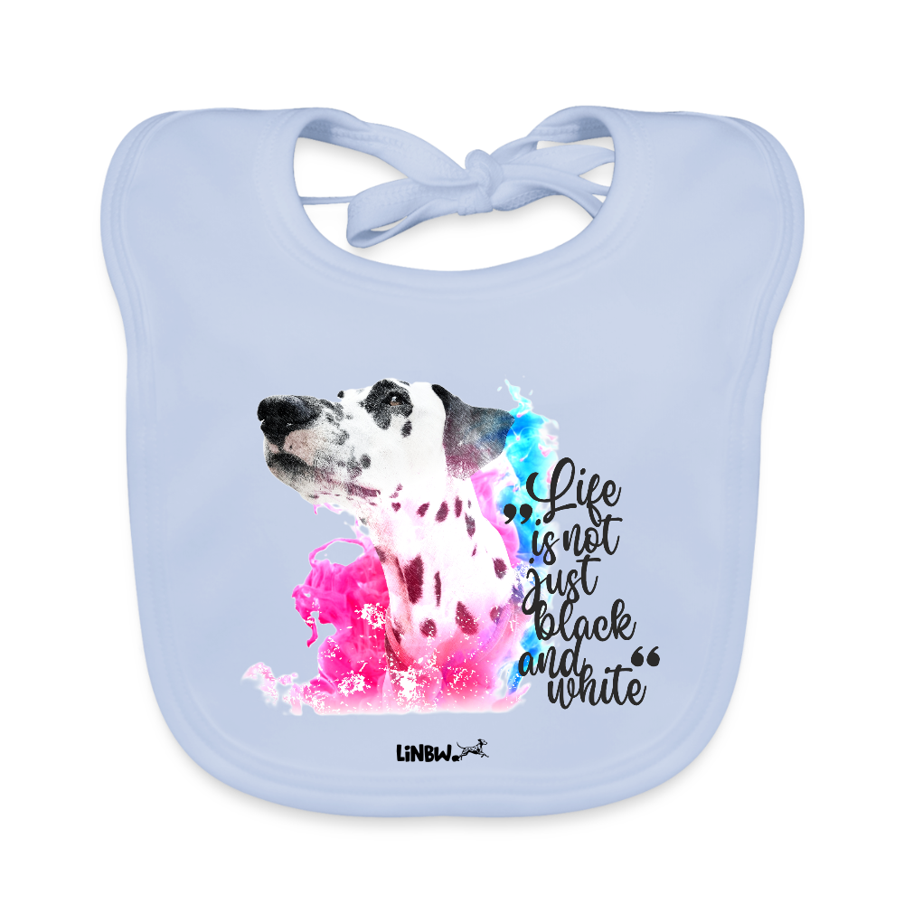 LiNBW. Lätzchen Dalmatiner Life is not just black and white - sky Blue