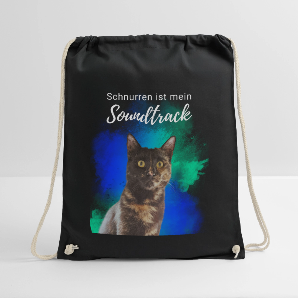 LiNBW. Turnbeutel Schnurren ist mein Soundtrack - Schwarz