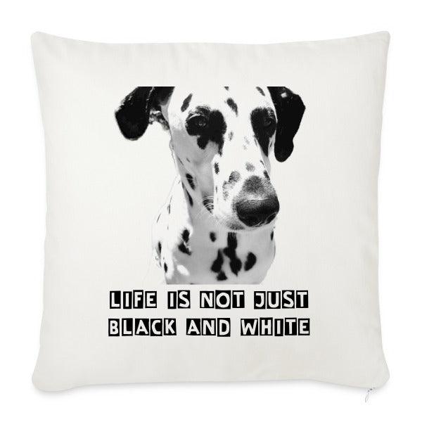 Dalmatiner Sofakissen 45x45 cm mit Füllung – Griffiger Twillstoff-Bezug mit Polyesterfüllung (White) - LiNBW. - LIFE IS NOT JUST BLACK AND WHITE