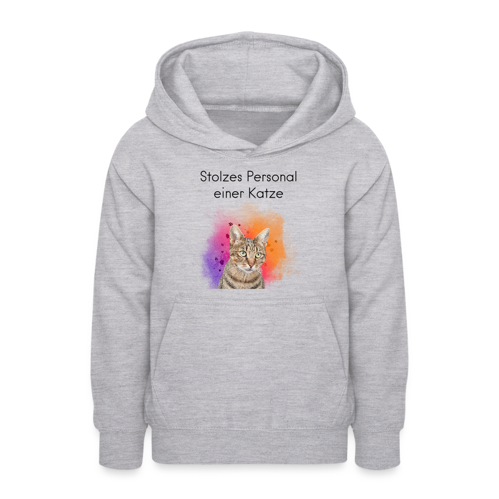 LiNBW. Teenager Hoodie Stolzes Personal einer Katze - Hellgrau meliert