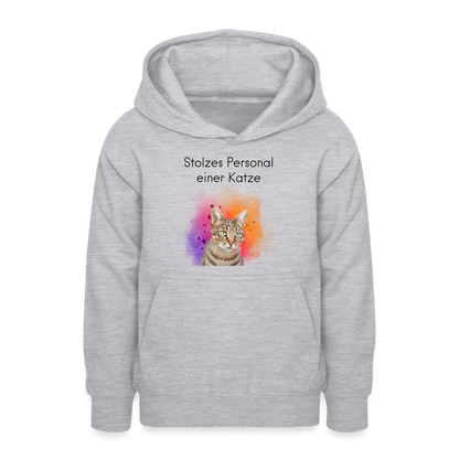 LiNBW. Teenager Hoodie Stolzes Personal einer Katze - Hellgrau meliert