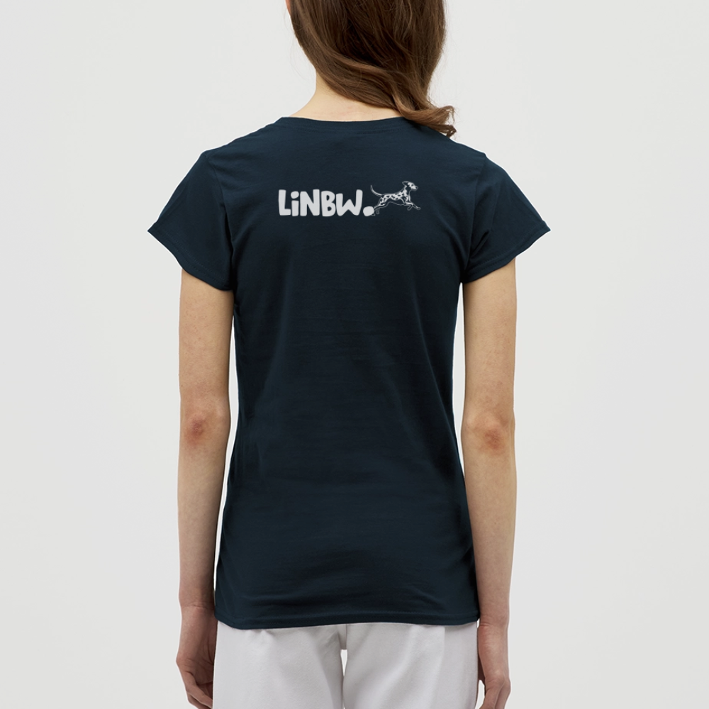 LiNBW. Frauen T-Shirt Dalmatiner Life is not just black and white - Navy