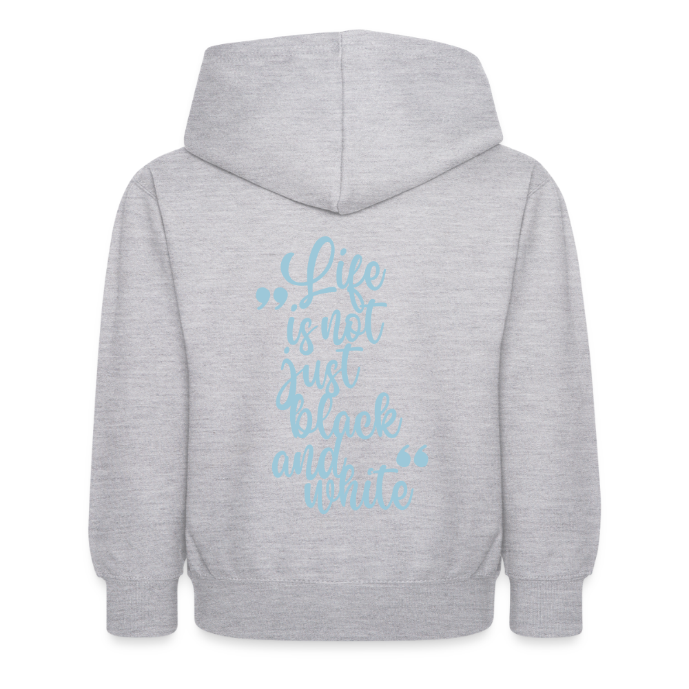 LiNBW. Kinder Hoodie Life is not just black and white - Hellgrau meliert