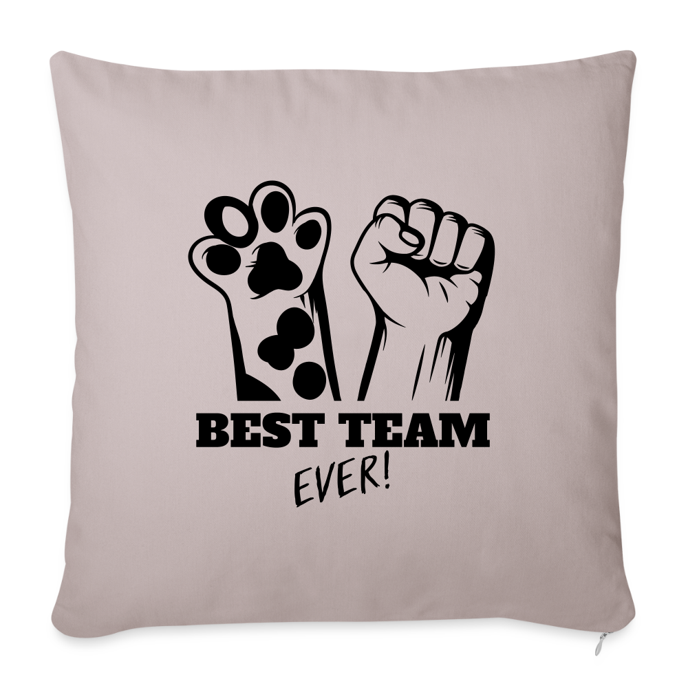 LiNBW. Kissen mit Füllung 45 x 45 cm Best Team Ever - helles Taupe