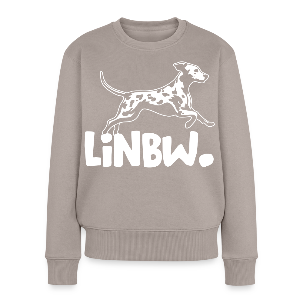 Damen Pullover „LINBW Logo“ – Dalmatiner Design – weißer Print 🐾🤍 - Taupe