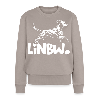 Damen Pullover „LINBW Logo“ – Dalmatiner Design – weißer Print 🐾🤍 - Taupe