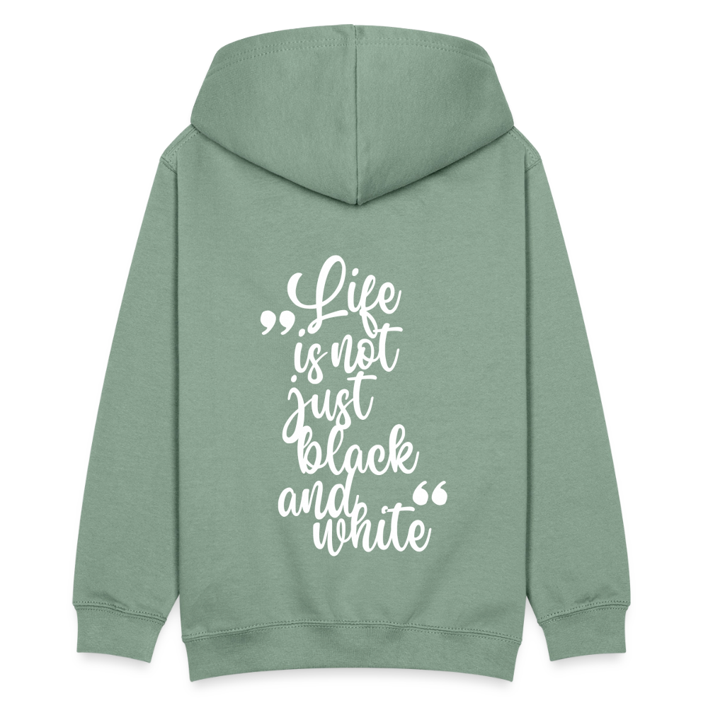 LiNBW. Kinder Hoodie Life is not just black and white - Graugrün