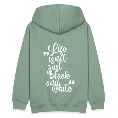 LiNBW. Kinder Hoodie Life is not just black and white - Graugrün