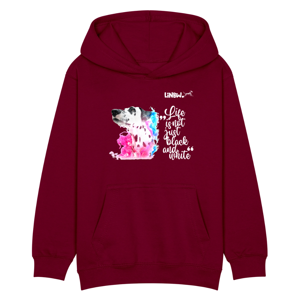 LiNBW. Kinder Hoodie Dalmatiner Life is not just black and white - Bordeaux