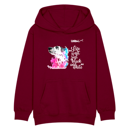 LiNBW. Kinder Hoodie Dalmatiner Life is not just black and white - Bordeaux