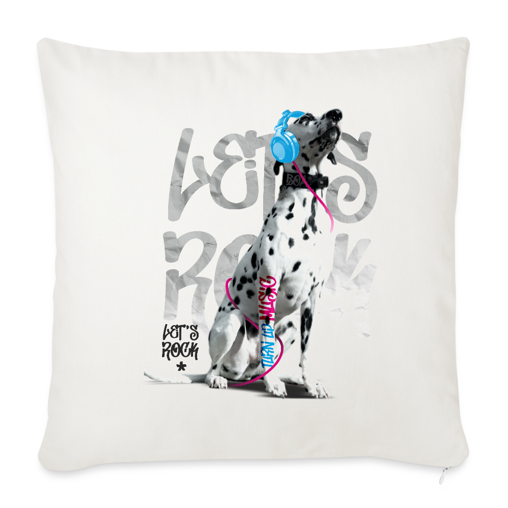 LiNBW. Kissen mit Füllung 45 x 45 cm Dalmatiner Let's Rock - Naturweiß