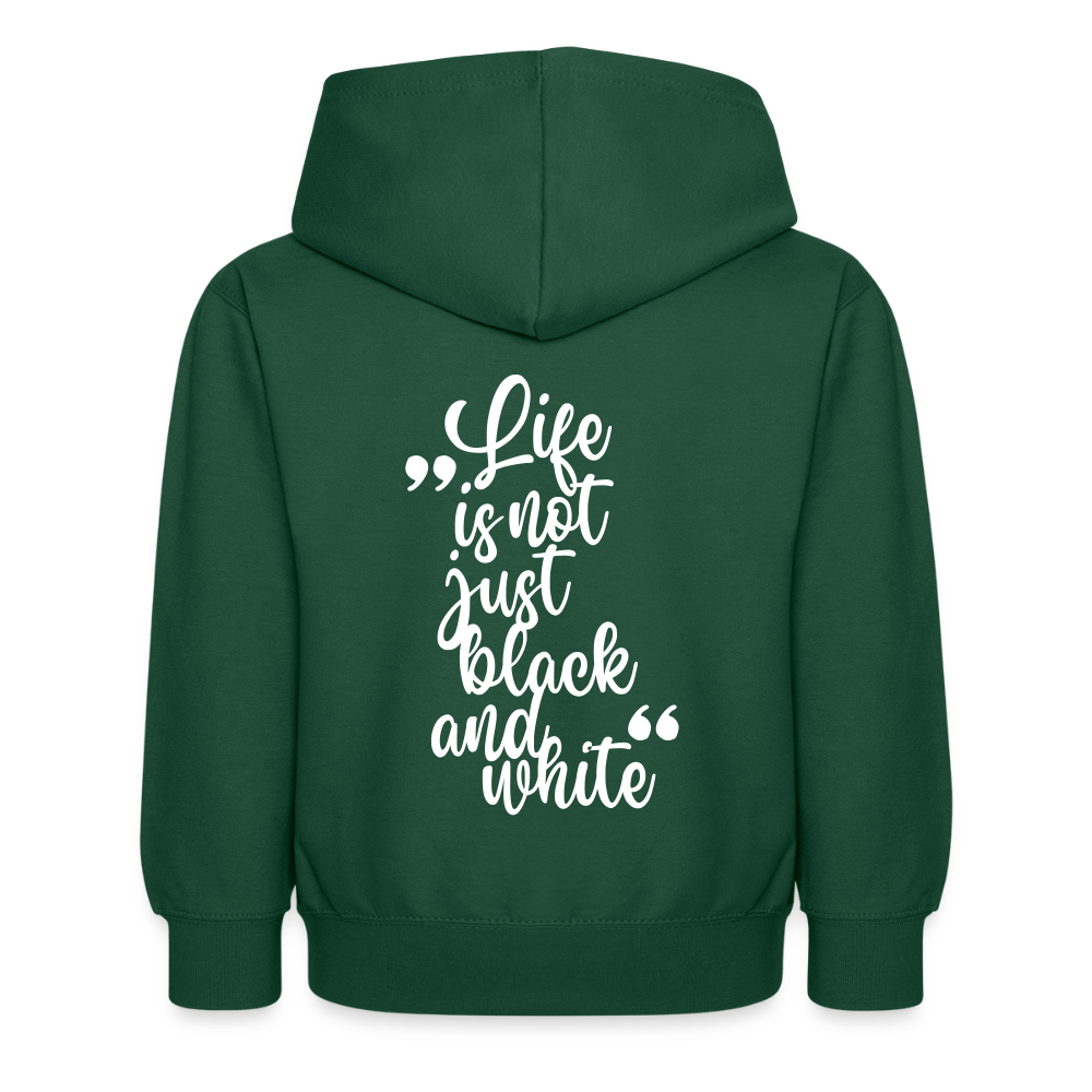 LiNBW. Kinder Hoodie Life is not just black and white - Flaschengrün