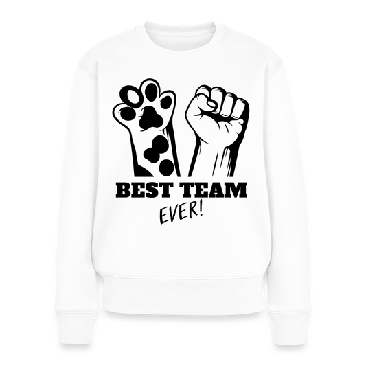 Damen Pullover „Best Team Ever“ –  für wahre Freundschaft 🐾✊ - Weiß
