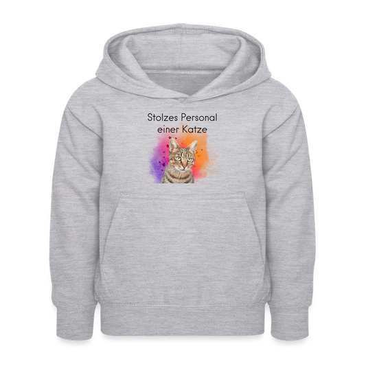 LiNBW. Kinder Hoodie Stolzes Personal einer Katze - Hellgrau meliert