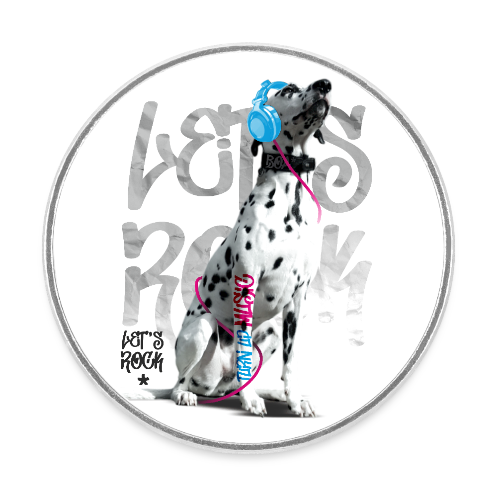 Magnet „Let’s Rock“ – Dalmatiner Boa mit Kopfhörer | Statement-Deko für Tierfreunde - Weiß