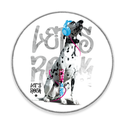 Magnet „Let’s Rock“ – Dalmatiner Boa mit Kopfhörer | Statement-Deko für Tierfreunde - Weiß
