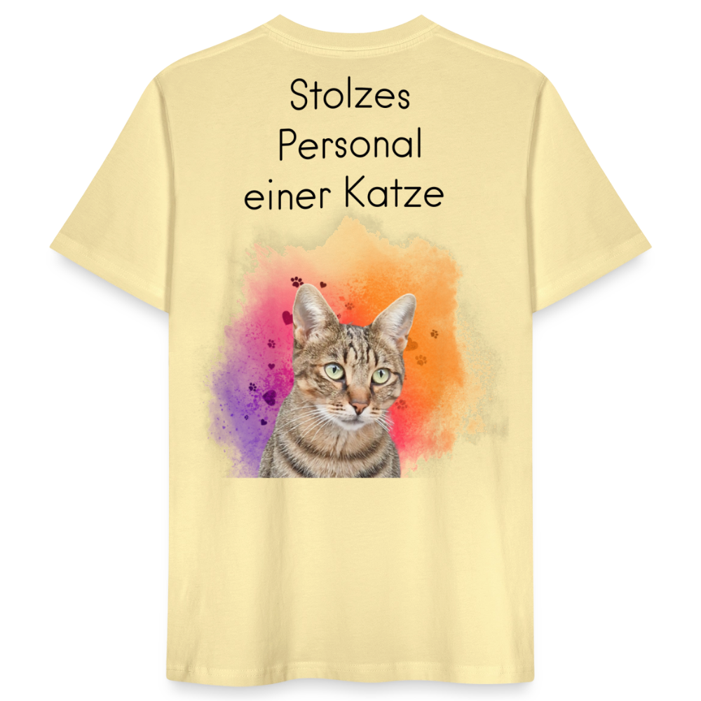 LiNBW. Männer T-Shirt Stolzes Personal einer Katze - Creme