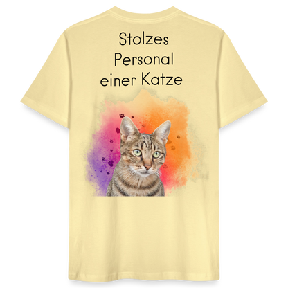 LiNBW. Männer T-Shirt Stolzes Personal einer Katze - Creme