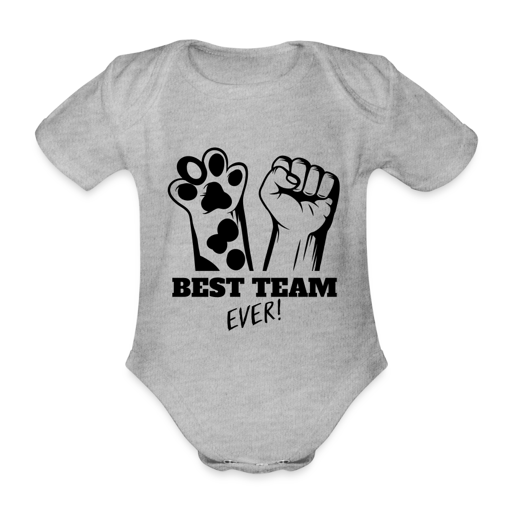 LiNBW. Body Kurzarm Best Team Ever - Grau meliert