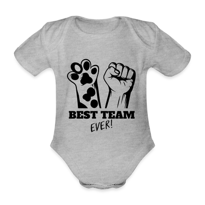 LiNBW. Body Kurzarm Best Team Ever - Grau meliert