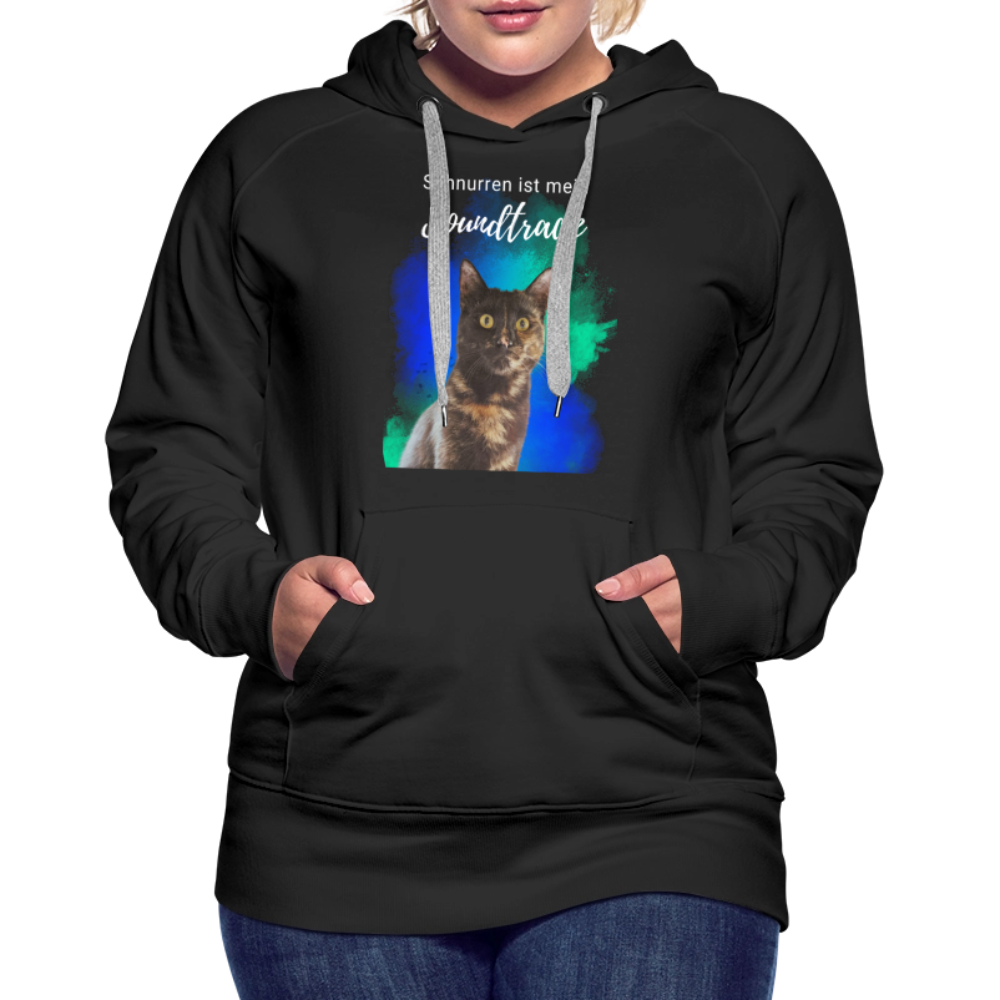 LiNBW.  Frauen Hoodie Schnurren ist mein Soundtrack - Schwarz