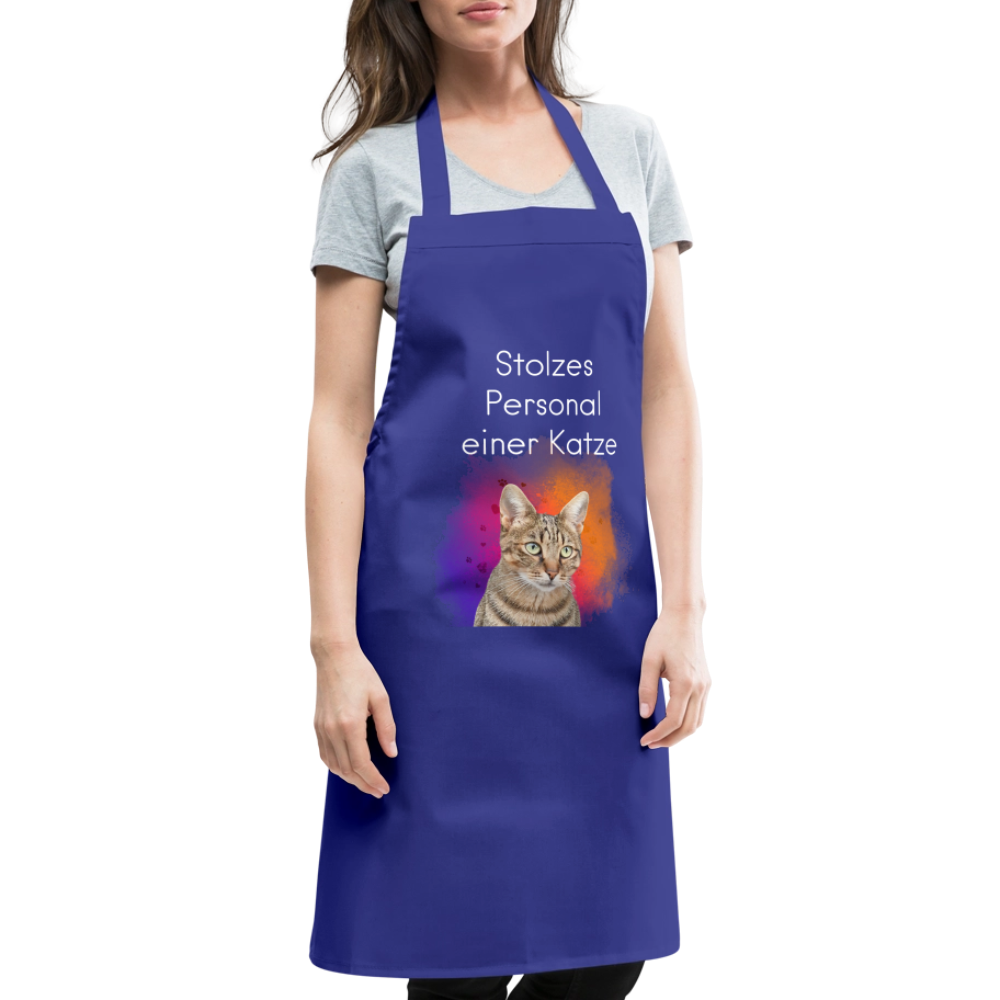 Kochschürze „Stolzes Personal einer Katze“ – Für wahre Katzenbedienstete - Royalblau