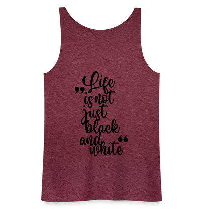 LiNBW. Frauen Tank-Top Life is not just black and white - Bordeauxrot meliert