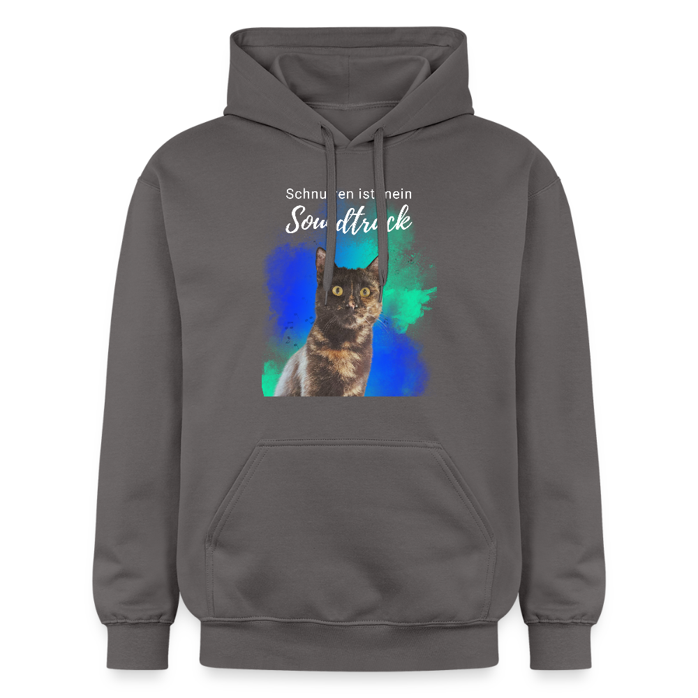 LiNBW. Männer & Frauen Hoodie Schnurren ist mein Soundtrack - Dunkelgrau