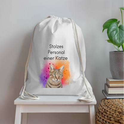 LiNBW. Turnbeutel Stolzes Personal einer Katze - Weiß