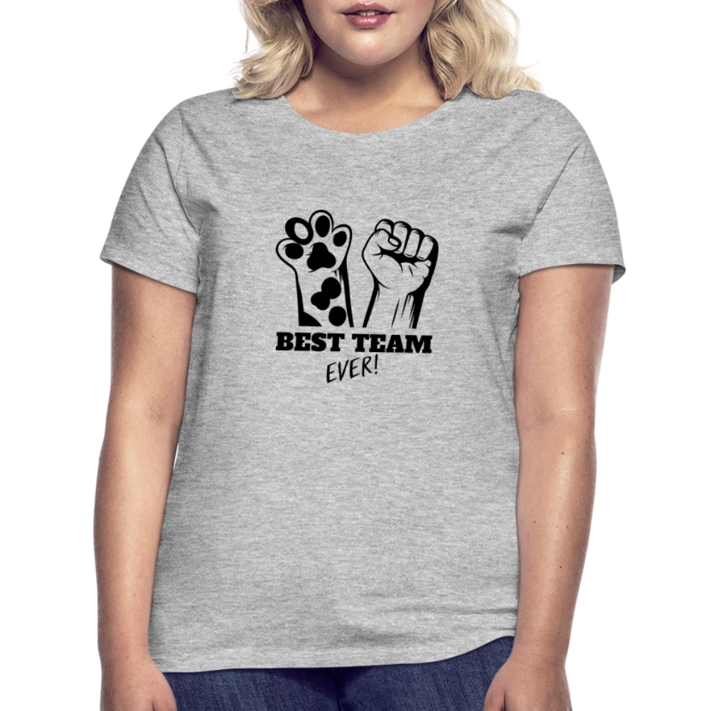 LiNBW. Frauen T-Shirt Best Team Ever - Grau meliert