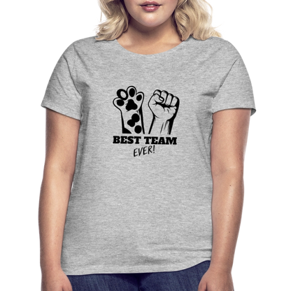 LiNBW. Frauen T-Shirt Best Team Ever - Grau meliert