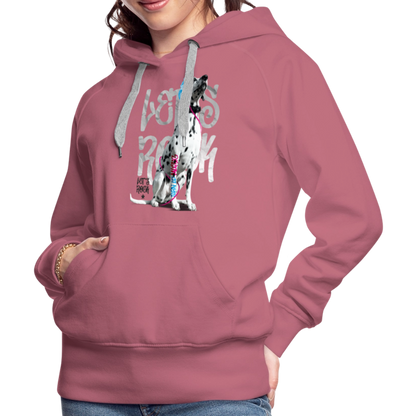 LiNBW. Frauen Hoodie Dalmatiner Let's Rock - Malve