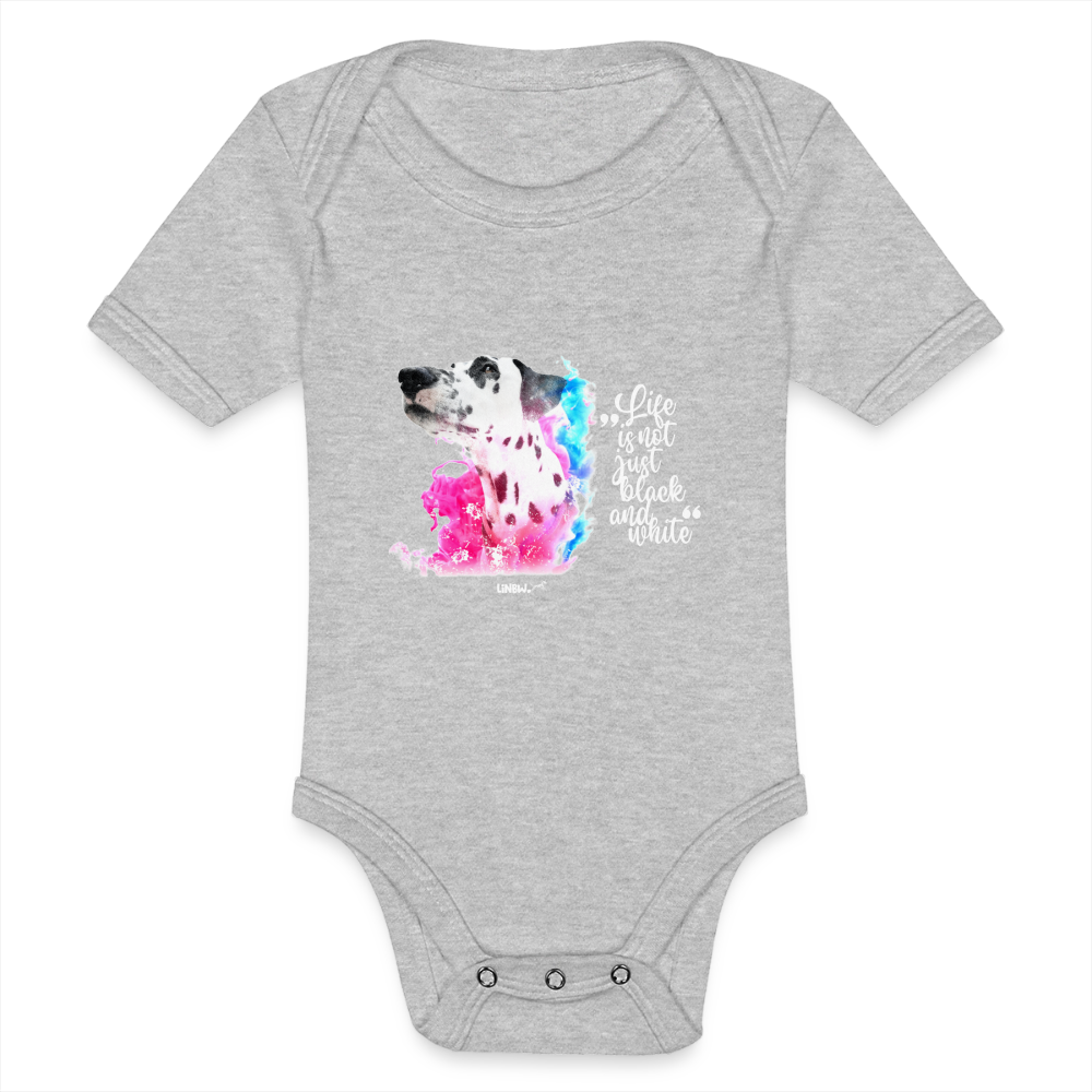 LiNBW. Body Kurzarm Dalmatiner Life is not just black and white - Grau meliert