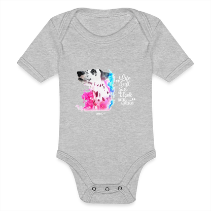 LiNBW. Body Kurzarm Dalmatiner Life is not just black and white - Grau meliert