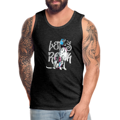 LiNBW. Männer Tank-Top Dalmatiner Let's Rock - Anthrazit
