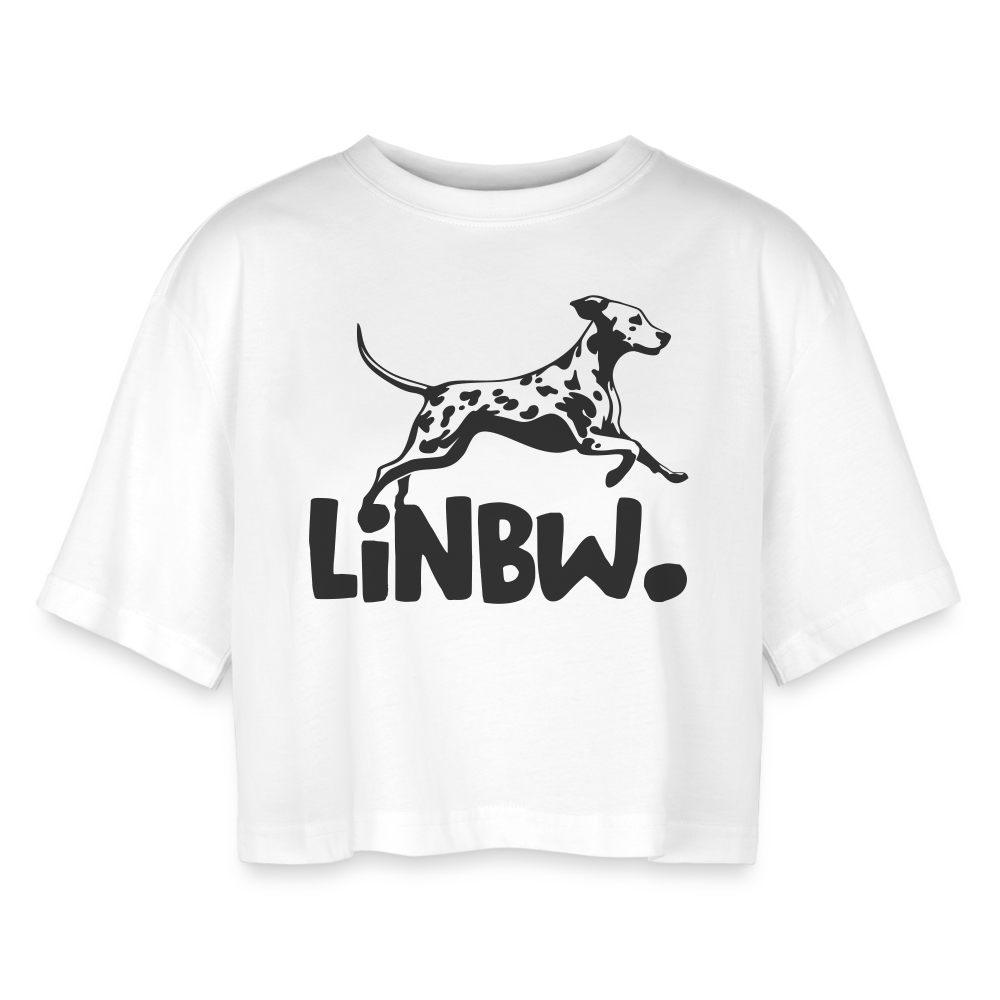 LiNBW. Frauen Cropped T-Shirt - Weiß