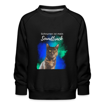 LiNBW. Kinder Pullover Schnurren ist mein Soundtrack - Schwarz