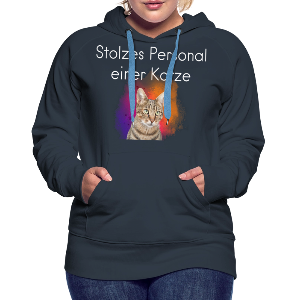 LiNBW.  Frauen Hoodie Stolzes Personal einer Katze - Navy