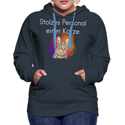 LiNBW.  Frauen Hoodie Stolzes Personal einer Katze - Navy