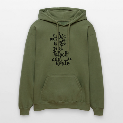 LiNBW. Männer & Frauen Hoodie Life is not just black and white - Militärgrün