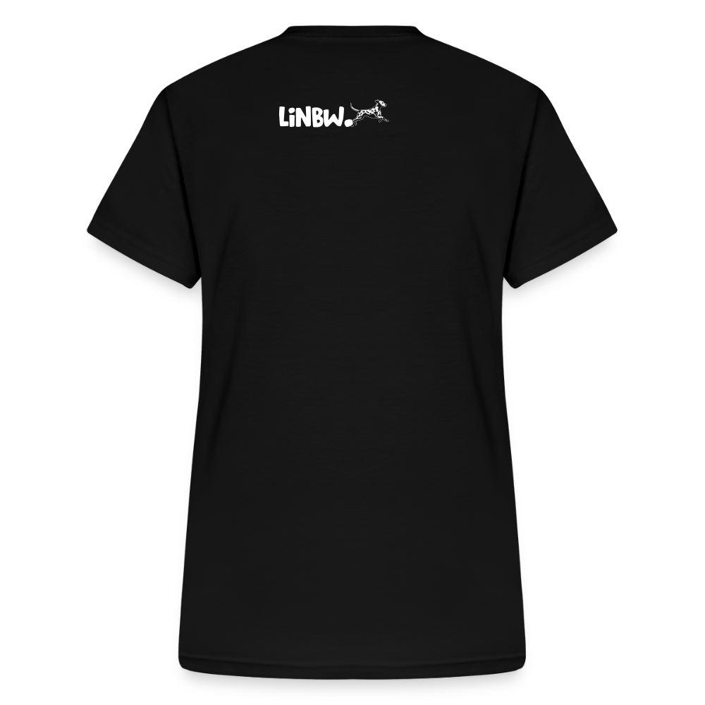 LiNBW. Frauen T-Shirt V-Ausschnitt Dalmatiner Life is not just black and white - Schwarz