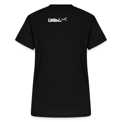 LiNBW. Frauen T-Shirt V-Ausschnitt Dalmatiner Life is not just black and white - Schwarz