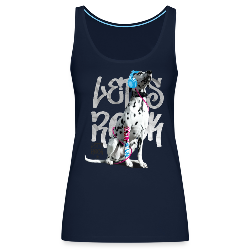 LiNBW. Frauen Tank-Top Dalmatiner Let's Rock - Navy