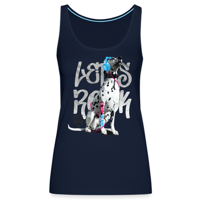 LiNBW. Frauen Tank-Top Dalmatiner Let's Rock - Navy