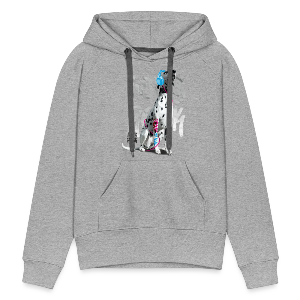 LiNBW. Frauen Hoodie Dalmatiner Let's Rock - Grau meliert