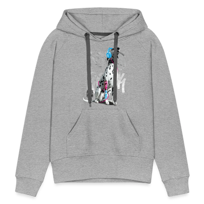 LiNBW. Frauen Hoodie Dalmatiner Let's Rock - Grau meliert