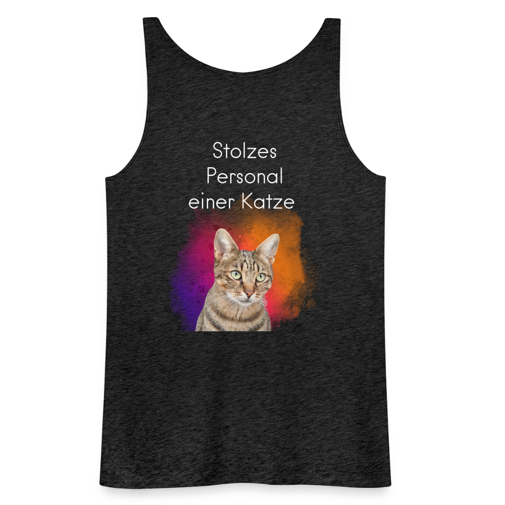 LiNBW. Frauen Tank-Top Stolzes Personal einer Katze - Anthrazit