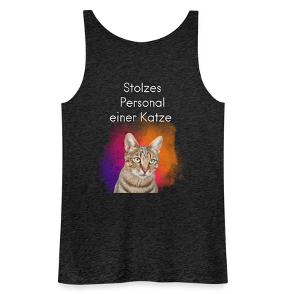 LiNBW. Frauen Tank-Top Stolzes Personal einer Katze - Anthrazit
