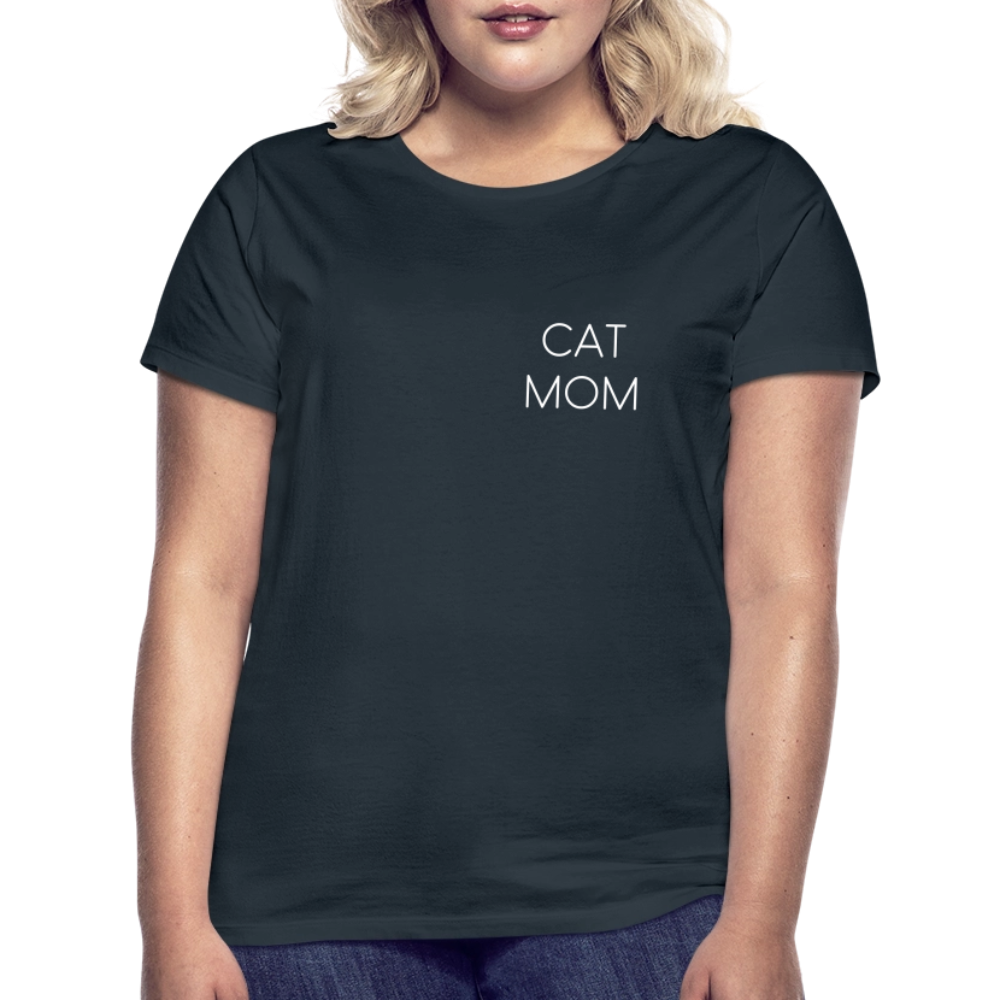 LiNBW. Frauen T-Shirt Stolzes Personal einer Katze - Navy