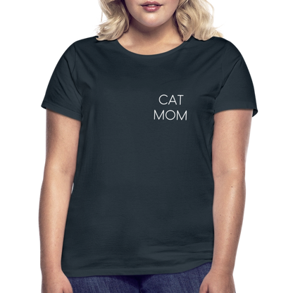LiNBW. Frauen T-Shirt Stolzes Personal einer Katze - Navy